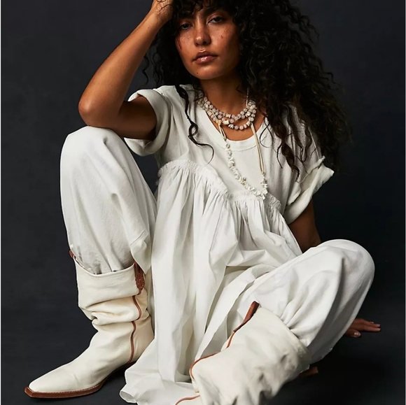 Free People Catalina Swing White Flowy Short Sleeve Sundress - Picture 6 of 13